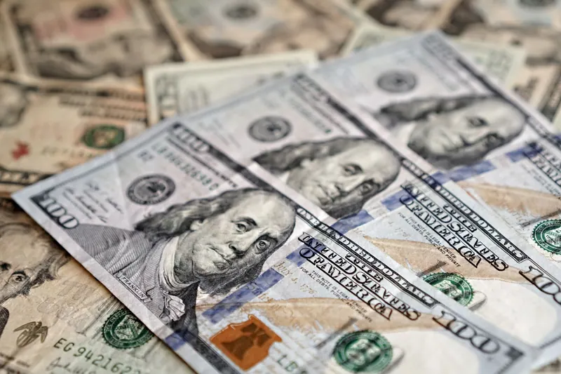 Stack of US dollar bills