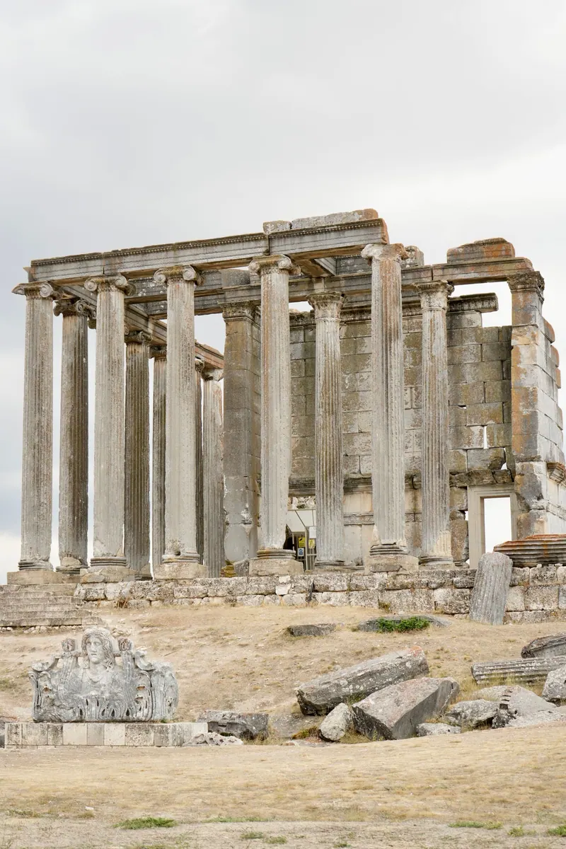 Historic ancient Greek temple ruins featuring classic stone columns